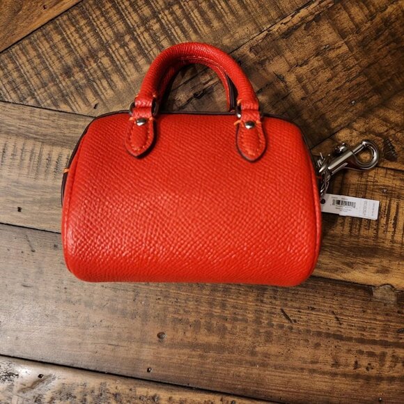 ✨️NWT Mini Coach Rowan Satchel Bag Charm Red✨️ - Picture 7 of 8